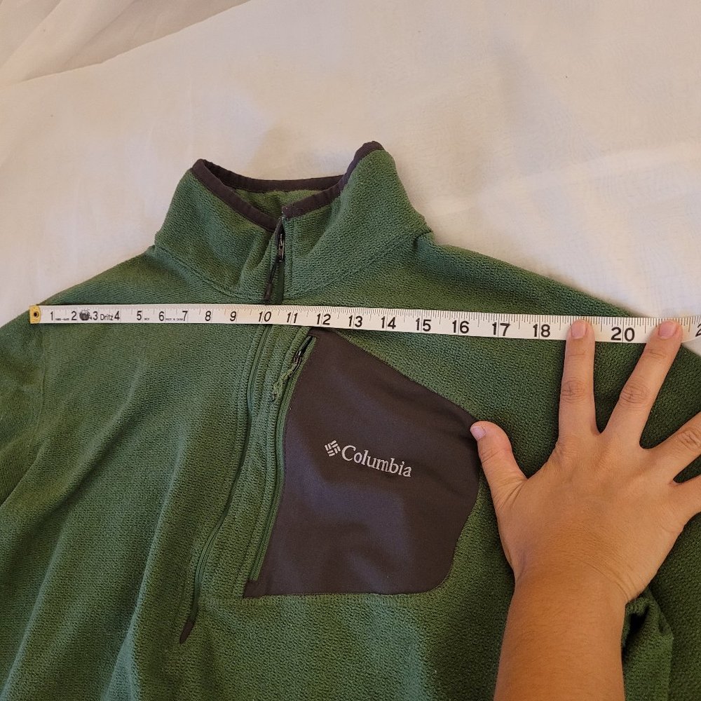 Columbia Men's Half Zip Sweater Top Omni-wick Pullover Long Sleeve Green L - Picture 10 of 12
